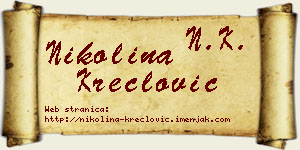 Nikolina Kreclović vizit kartica